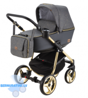Adamex Reggio Special edition Y-845 (pelēka/zelts - zelta rāma) Bērnu ratiņi